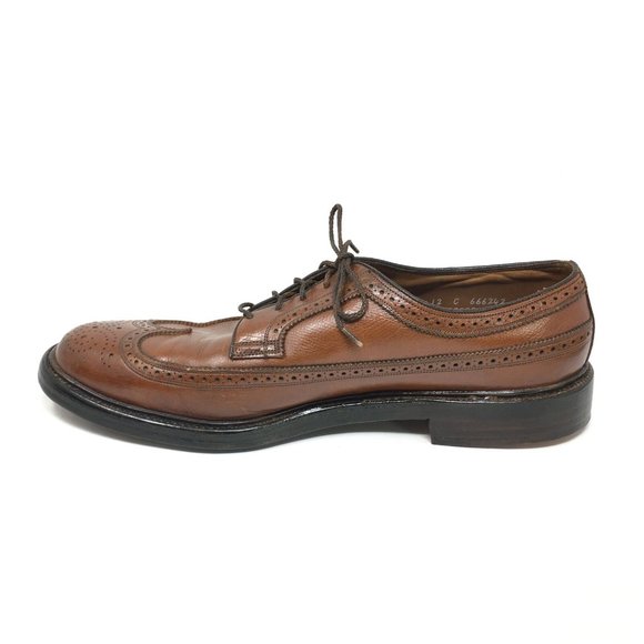 Men\'s Florsheim Longwing V Cleat Oxfords Dress Shoes Size 12 C Brown Leather main image 8